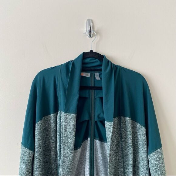 NWT-ZELLA-RELAXED Fit Cool Down Two Tone Cocoon Draped Active Cardigan - Picture 6 of 16